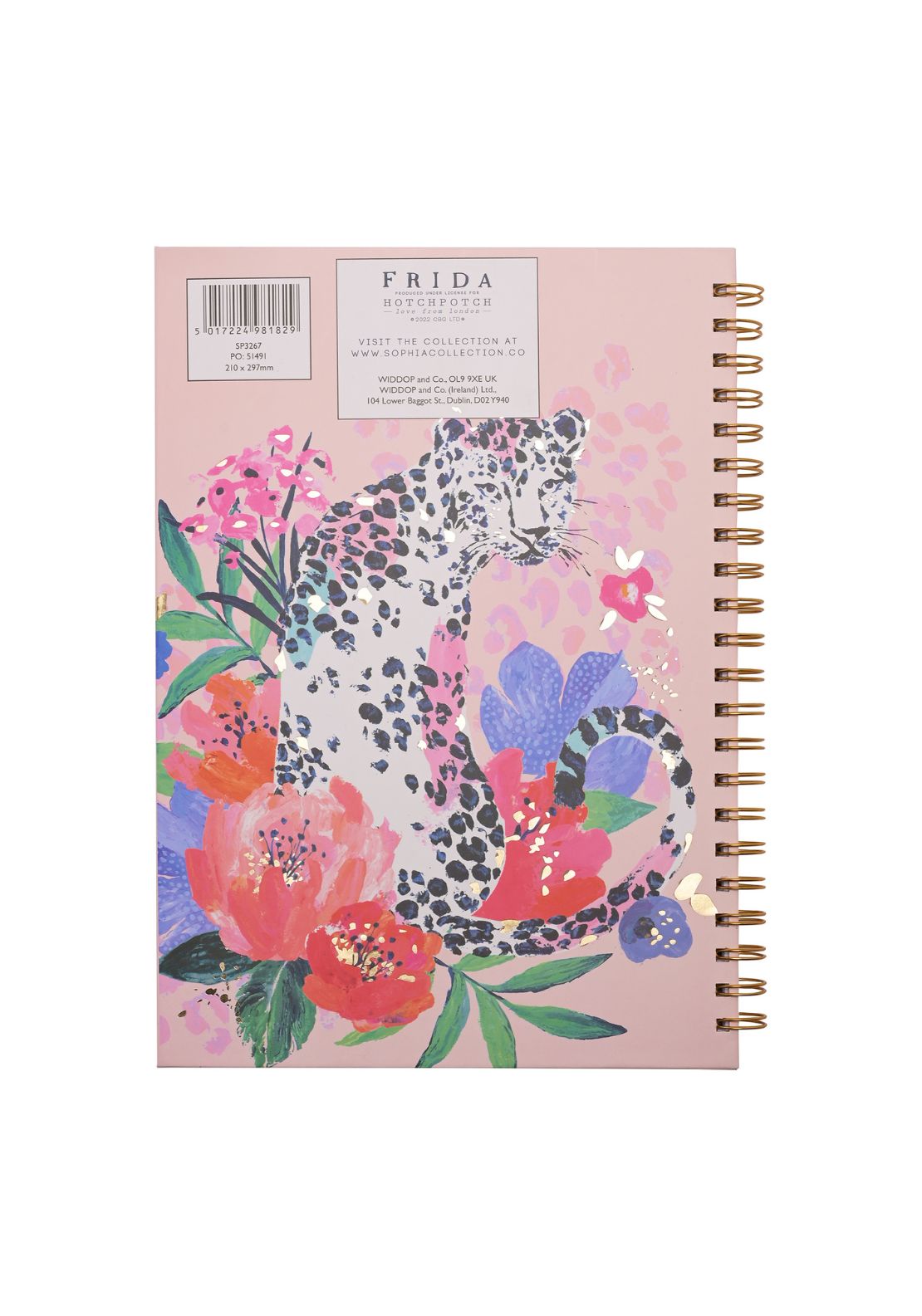 Flower Design Spiralbound Notebook A4 - Leopard