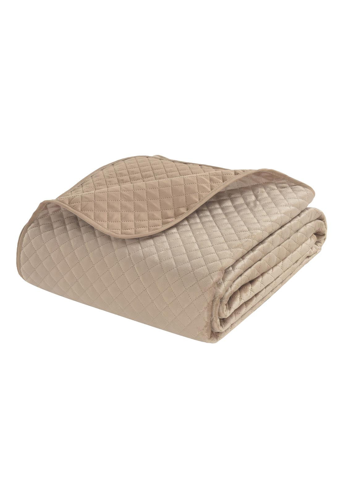 The Home Collection Quilted Velvet Pinsonic Throw - Nude 3 Shaws Department Stores