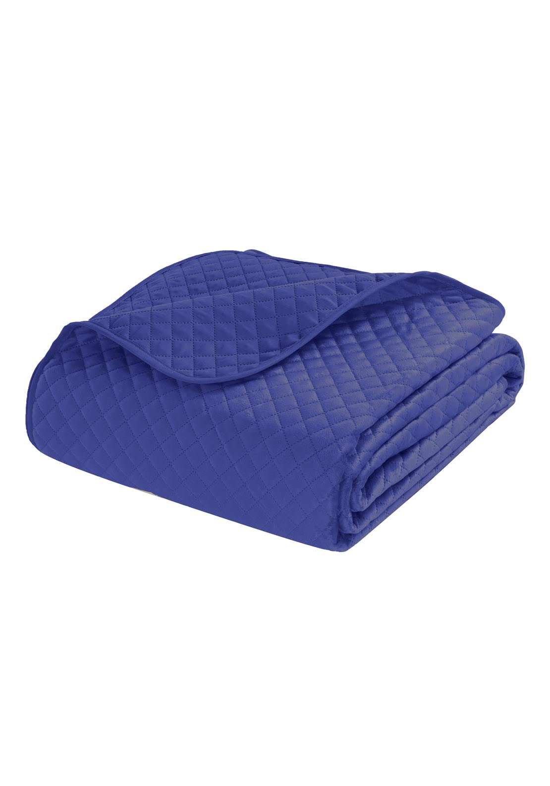 The Home Collection Quilted Velvet Pinsonic Throw - Blue 3 Shaws Department Stores