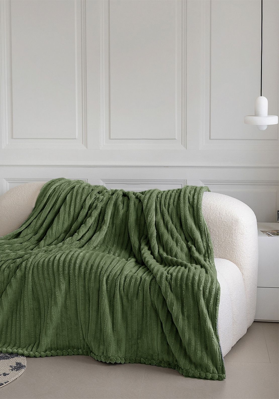 Ribbed Throw 220 x 240 cm - Green