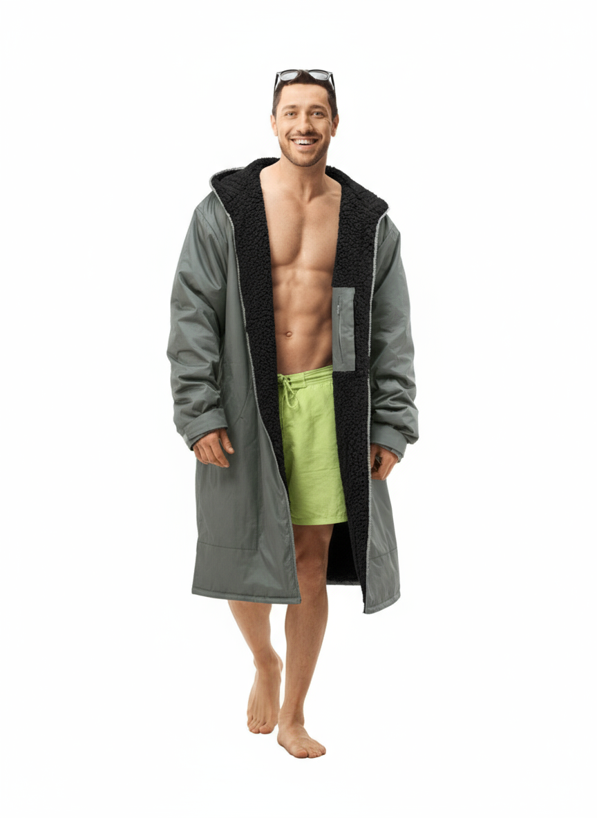 The Home Collection Dry Changing Robe - Charcoal &amp; Silver 1 Shaws Department Stores