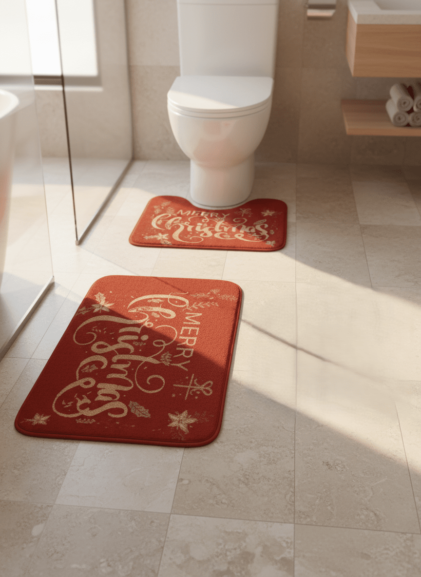 The Home Collection Santa with Robin Bath Set - Red 2 Shaws Department Stores