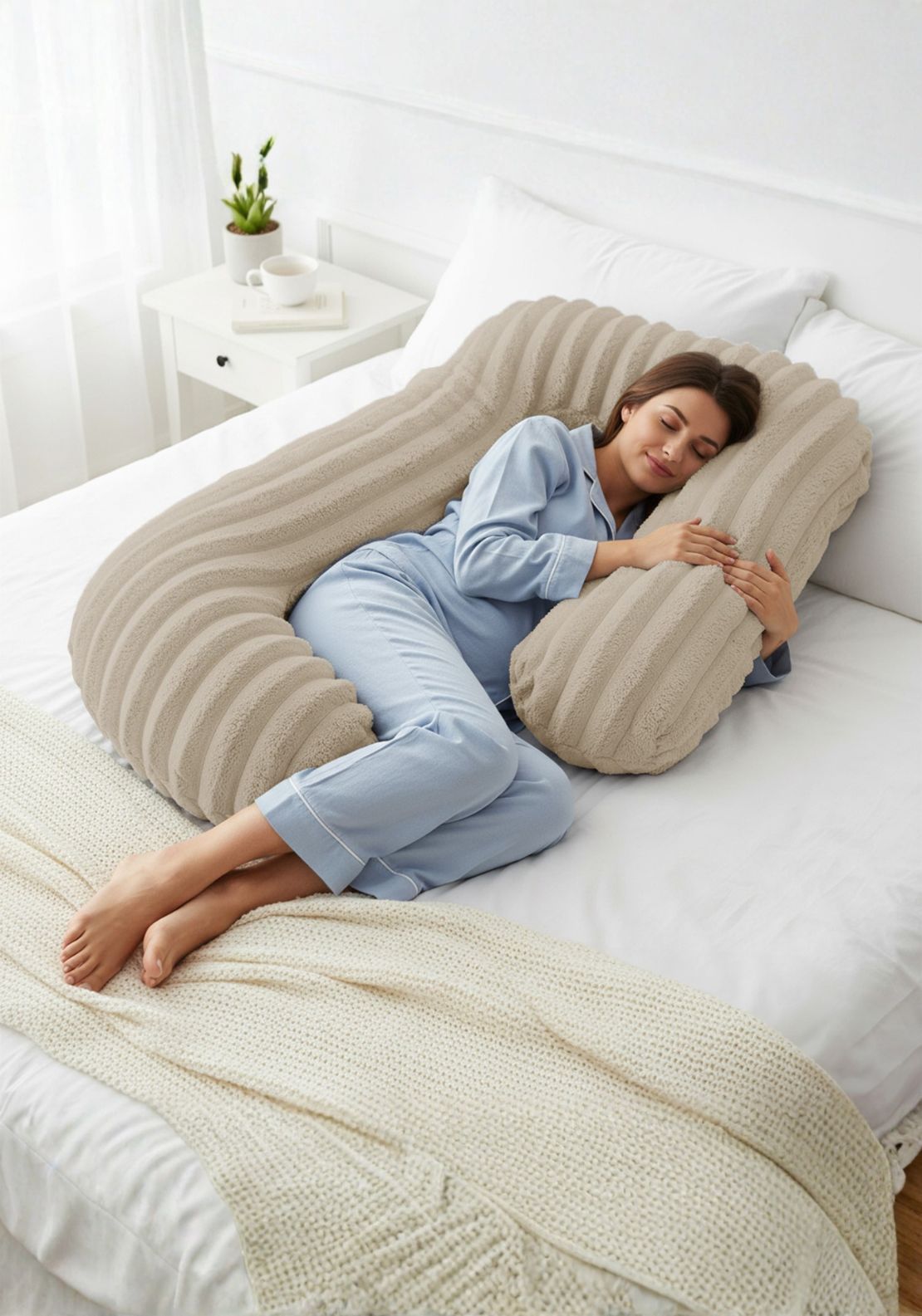 The Home Collection Chunky Ribbed Maternity Pillow - Nude 1 Shaws Department Stores