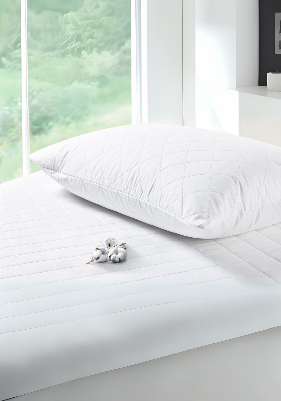 The Home Collection All Cotton Pillow Protector - White 1 Shaws Department Stores