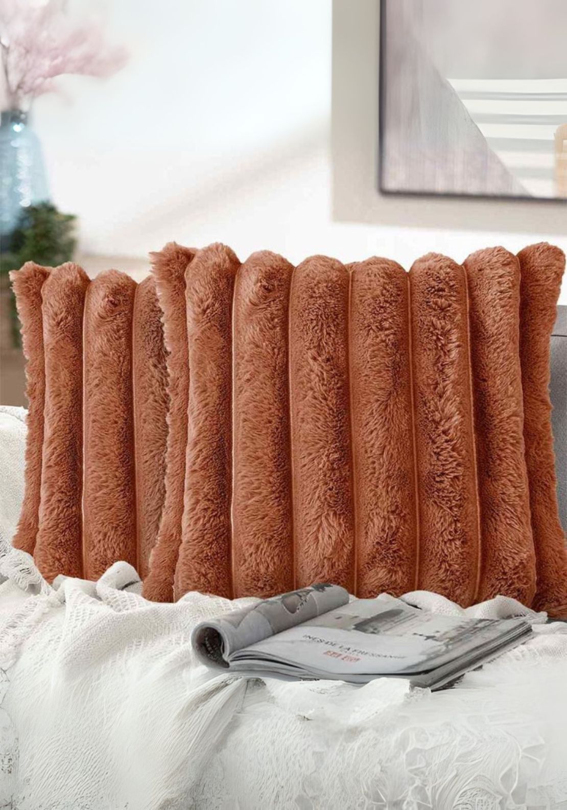 The Home Collection Cord Cushion - Orange 1 Shaws Department Stores