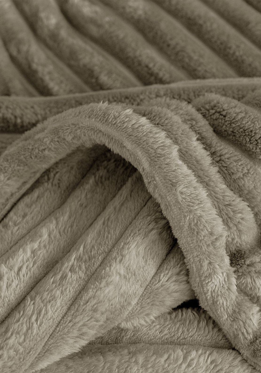 The Home Collection Chunky Ribbed Throw 150 x 200cm - Beige 2 Shaws Department Stores