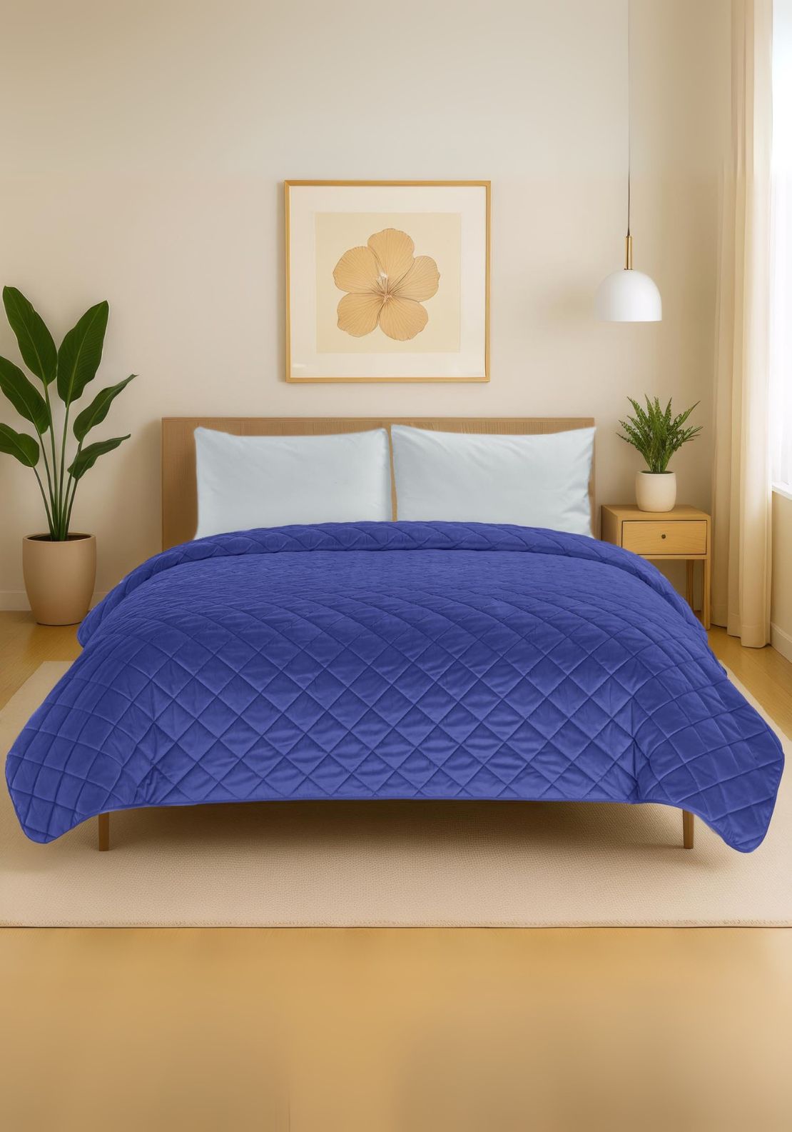 The Home Collection Velvet Pinsonic Throw - Blue 1 Shaws Department Stores