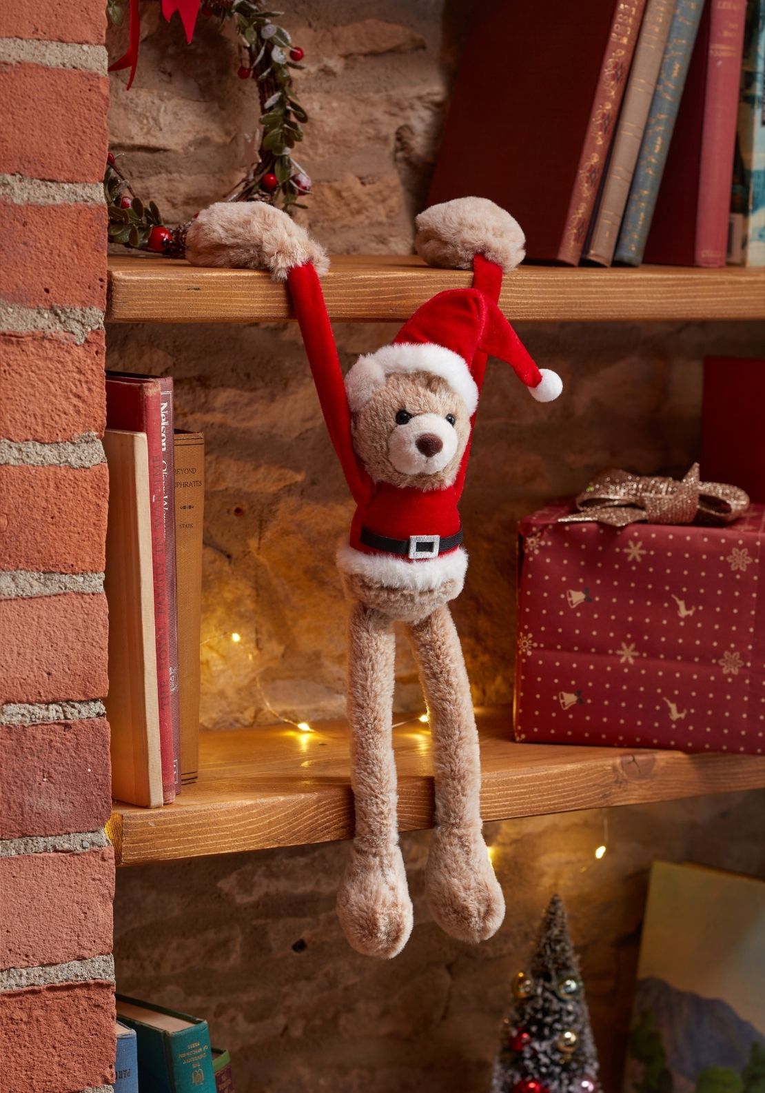 The Home Christmas Hanging Teddy Santa - Multi 1 Shaws Department Stores