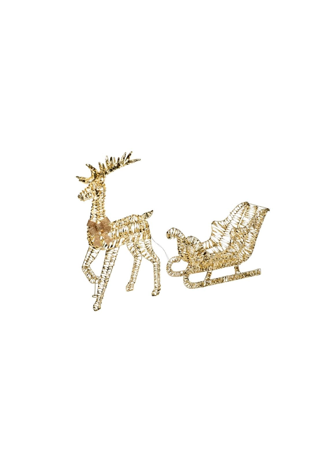 The Home Christmas LED Reindeer &amp; Sleigh - Gold 1 Shaws Department Stores