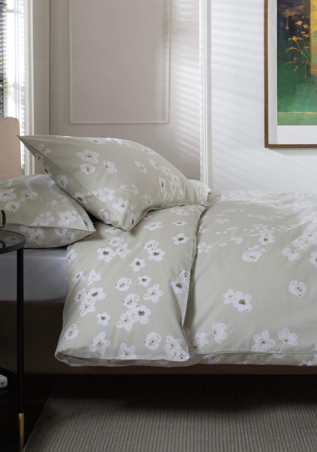 The Lyndon Company 1000% Cotton Petite Fleur Duvet Cover Set - Beige 3 Shaws Department Stores