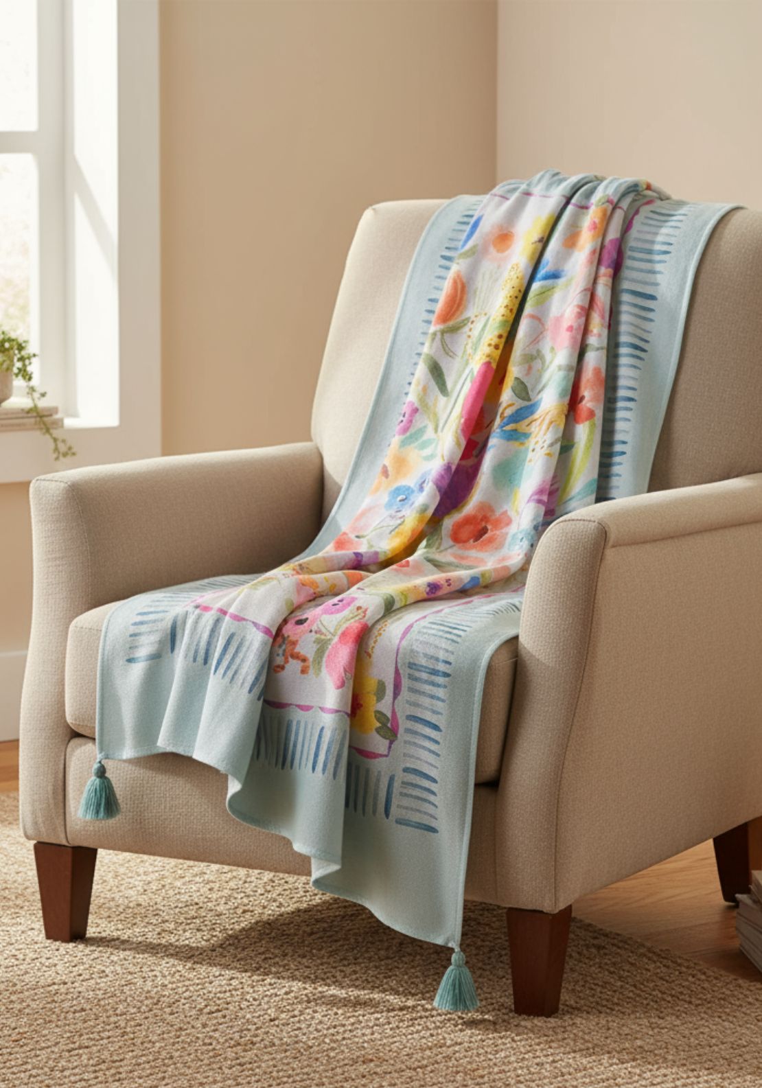 The Home Luxury Collection Meadow Knitted Printed Throw 1 Shaws Department Stores