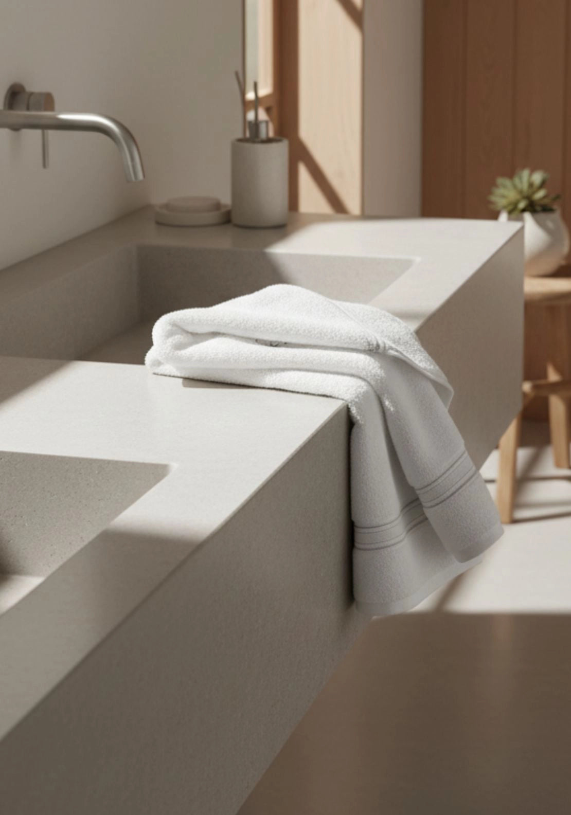 100% Cotton Serene Bathroom Towel - White