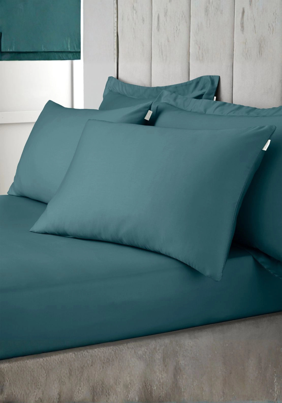 100% Cotton Sateen 400 Thread Count Standard Pillowcase Pair - Green