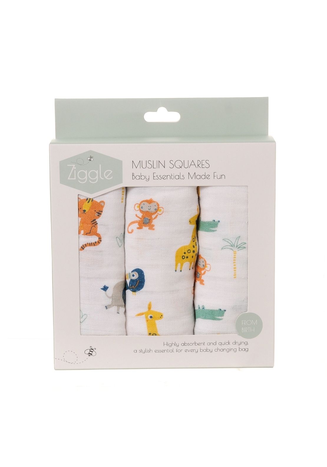 Muslin Cloths 3 Pack - Multicolour