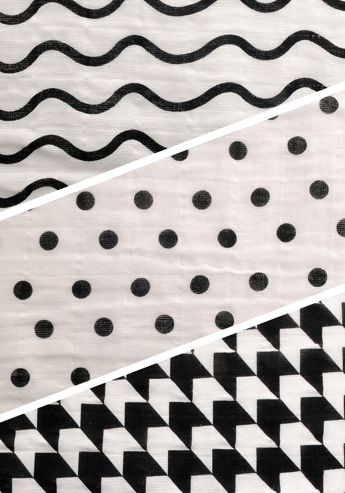 3 Pack Muslin Cloths - Black