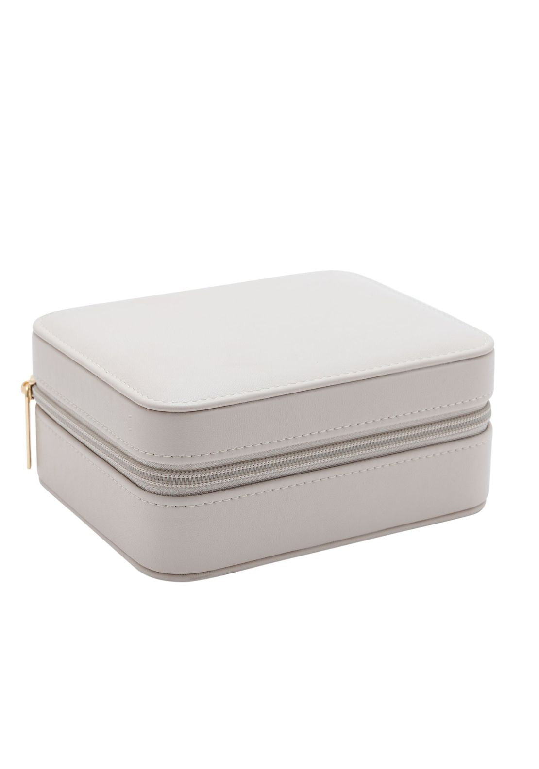 Jewellery Zip Box With Storage Areas - Cream