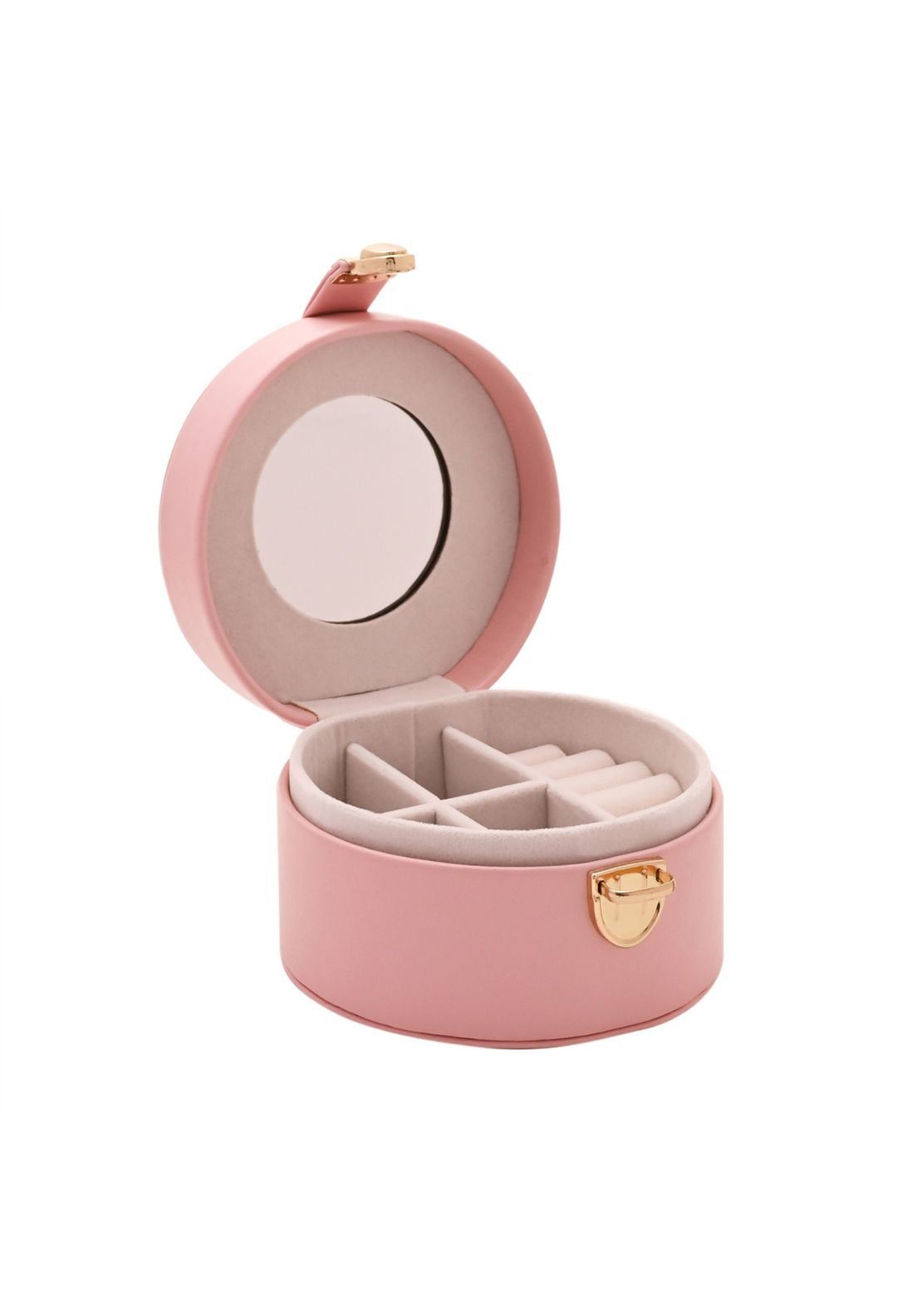 Jewellery Zip Box With Mirror And Storage Areas - Pink