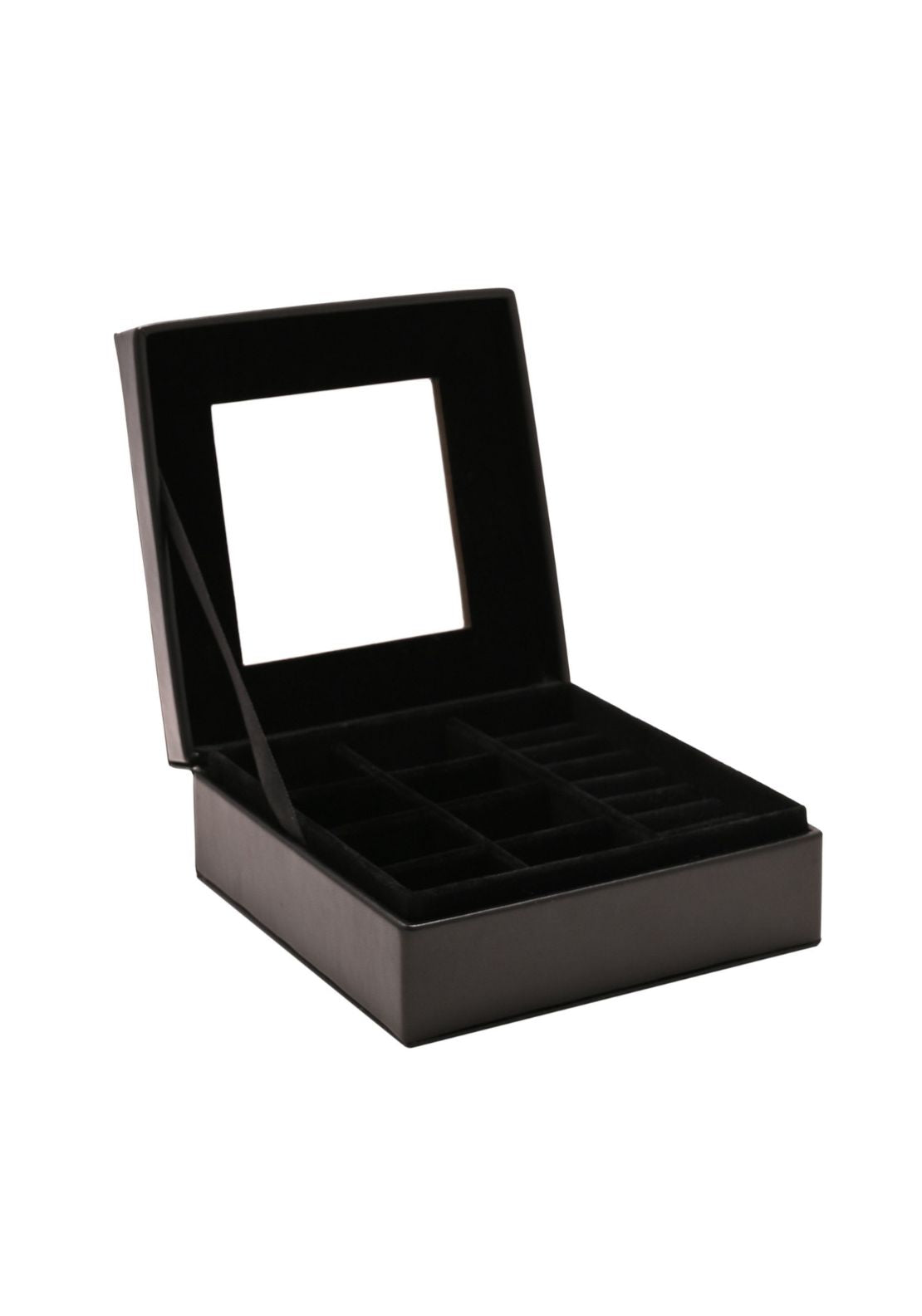 Jewellery Box With Mirror And Storage Areas - Black