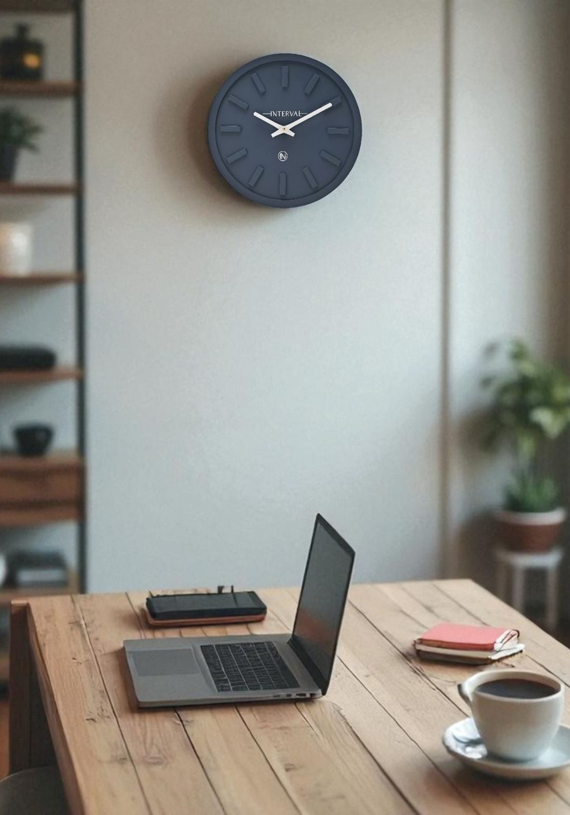 Minimalist Wall Clock With Matt Finish - Blue