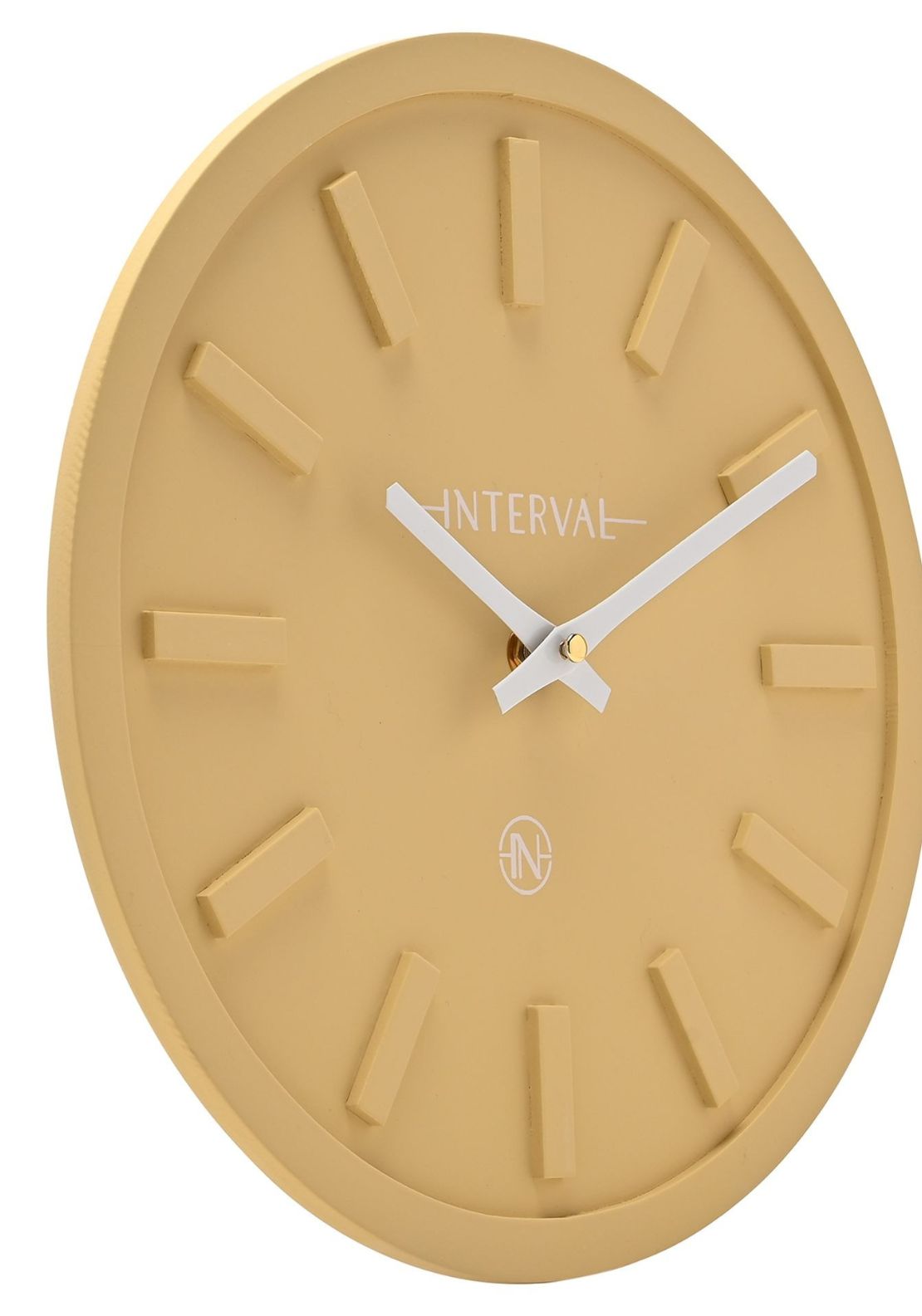 Minimalist Wall Clock With Matt Finish - Yellow