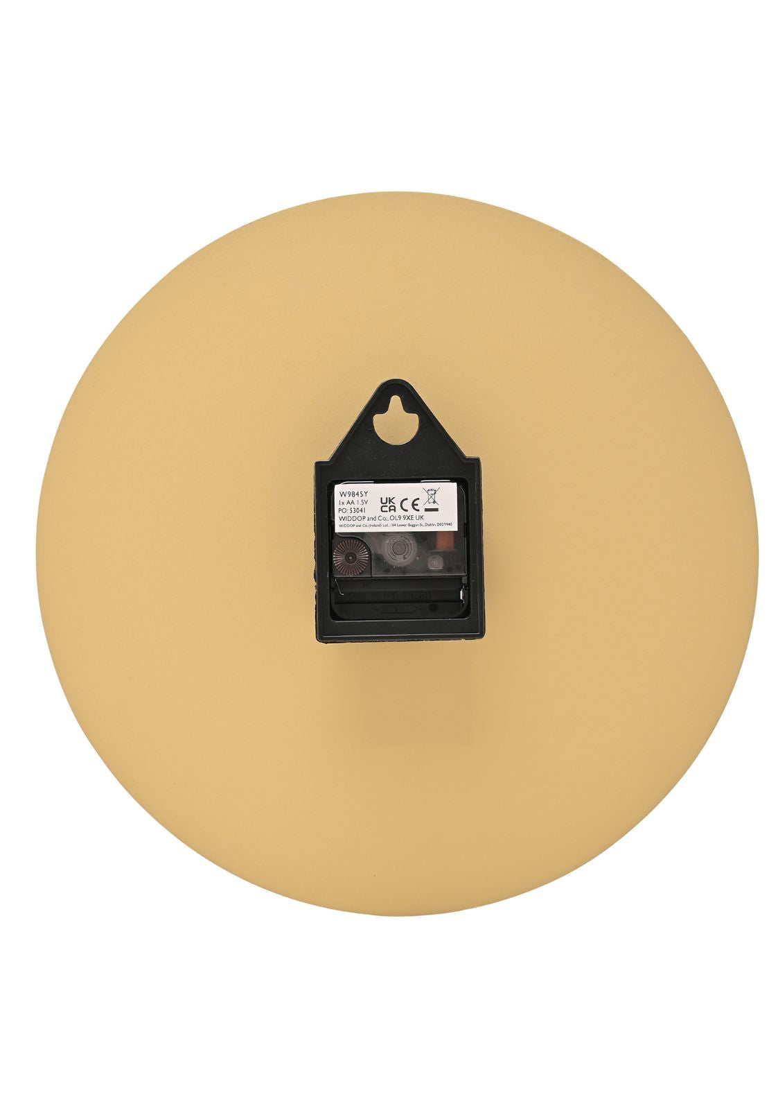 Minimalist Wall Clock With Matt Finish - Yellow