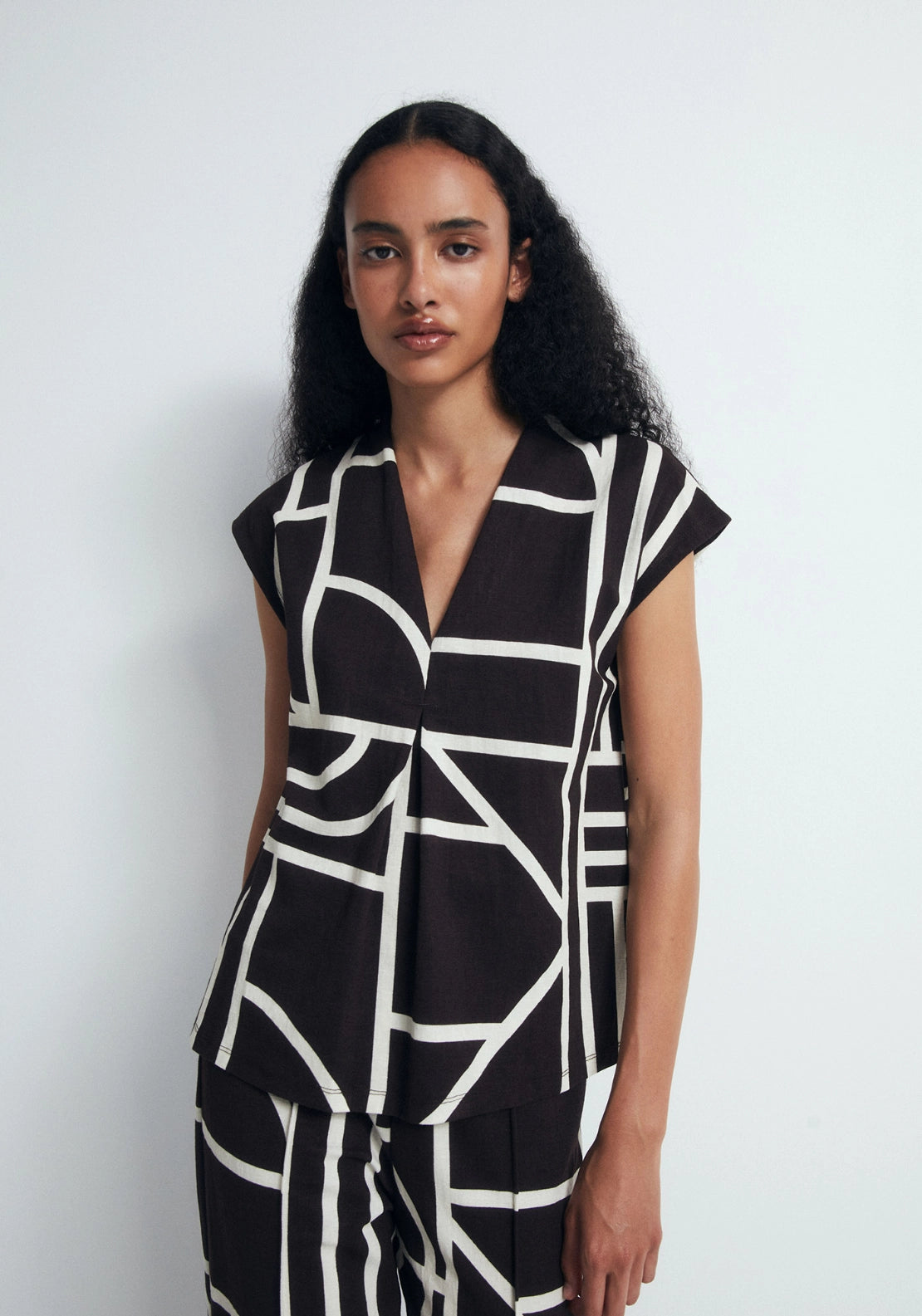 Essential Printed Top - Brown
