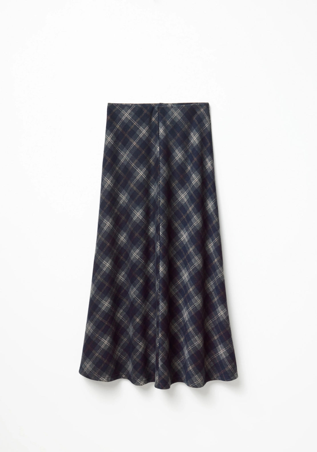 Check Scarf Skirt - Blue