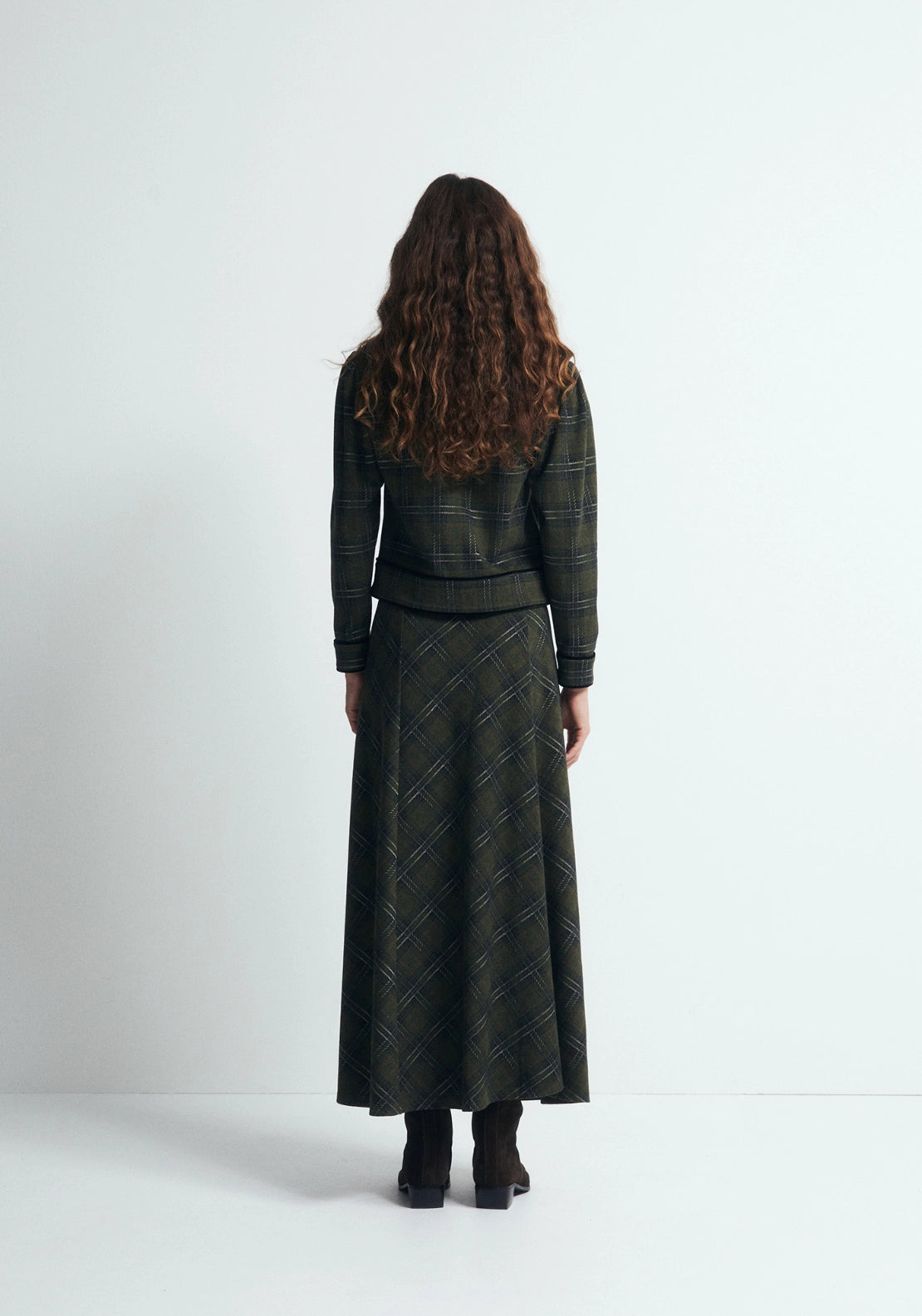 Check Scarf Skirt - Green