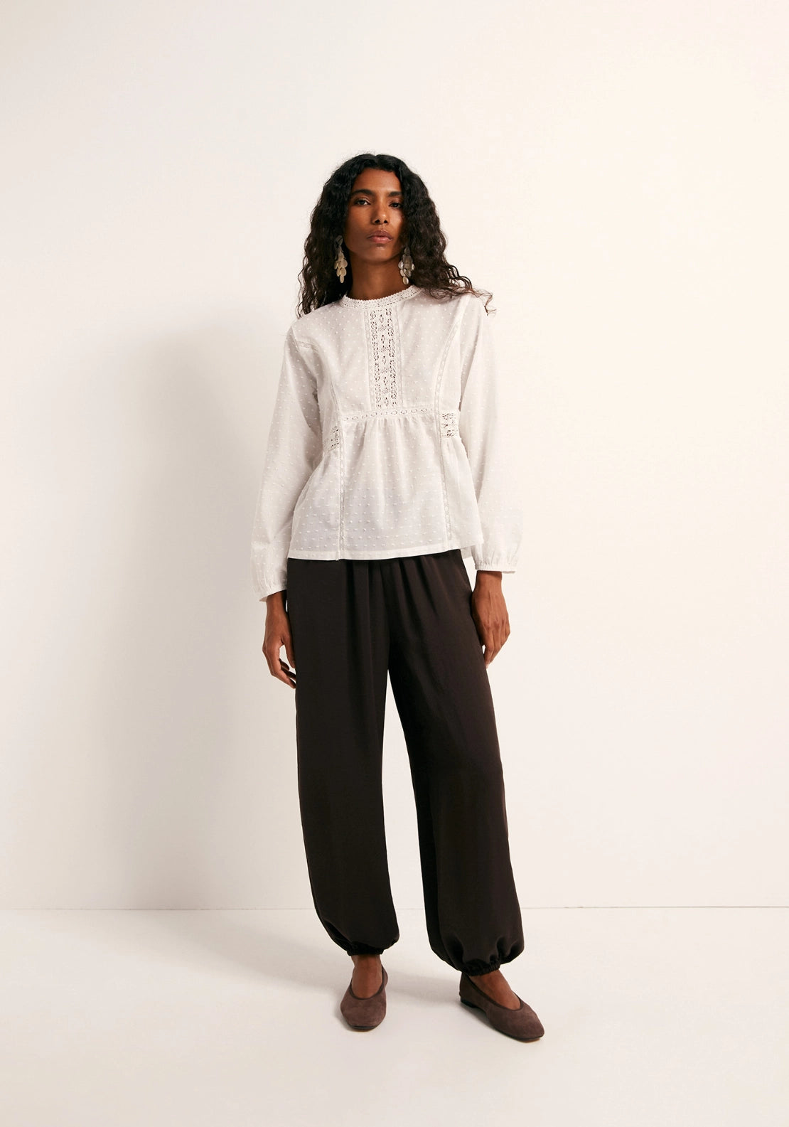 Swiss Dot Shirt - White