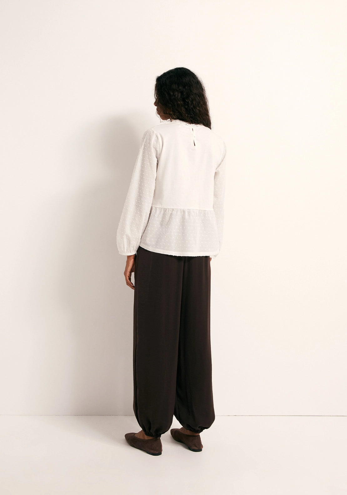 Swiss Dot Shirt - White