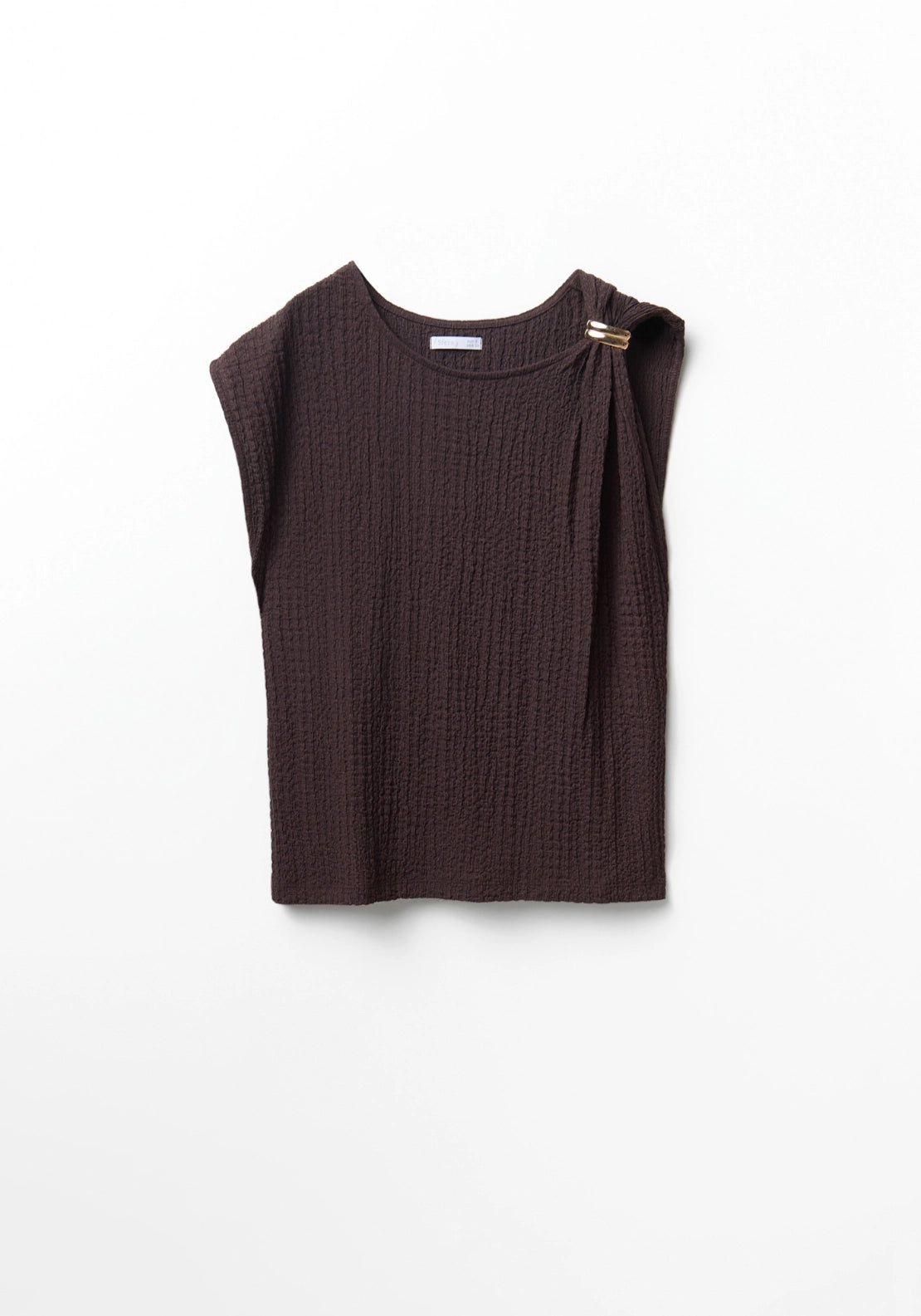 Matching Metallic Ring Top - Brown