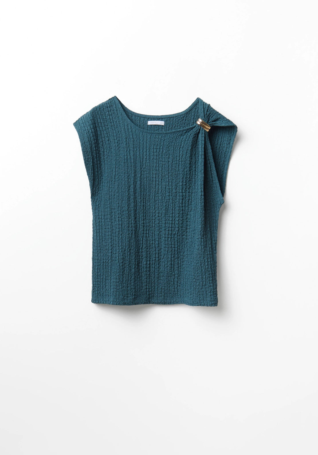Matching Metallic Ring Top - Blue