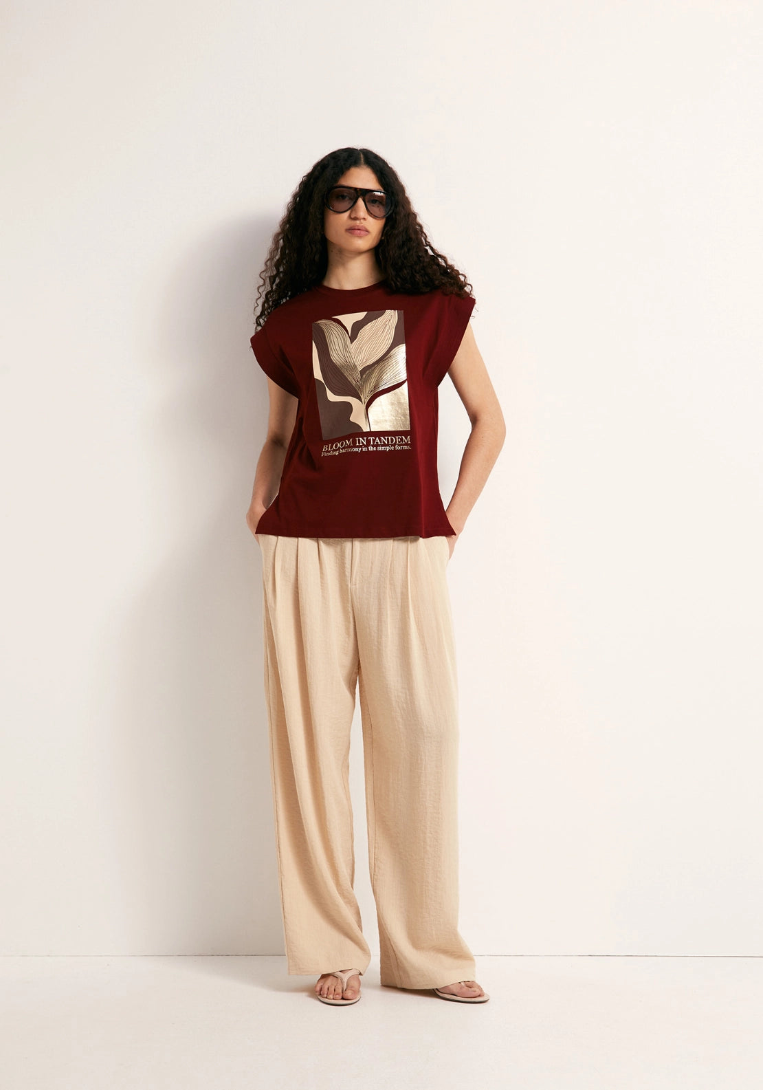 Foil Print T-Shirt - Red