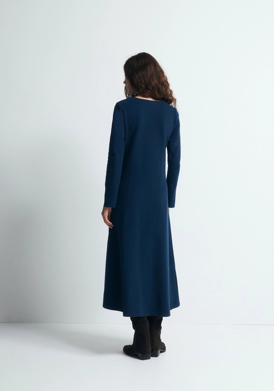 Soft Touch A Line Dress - Dark Blue