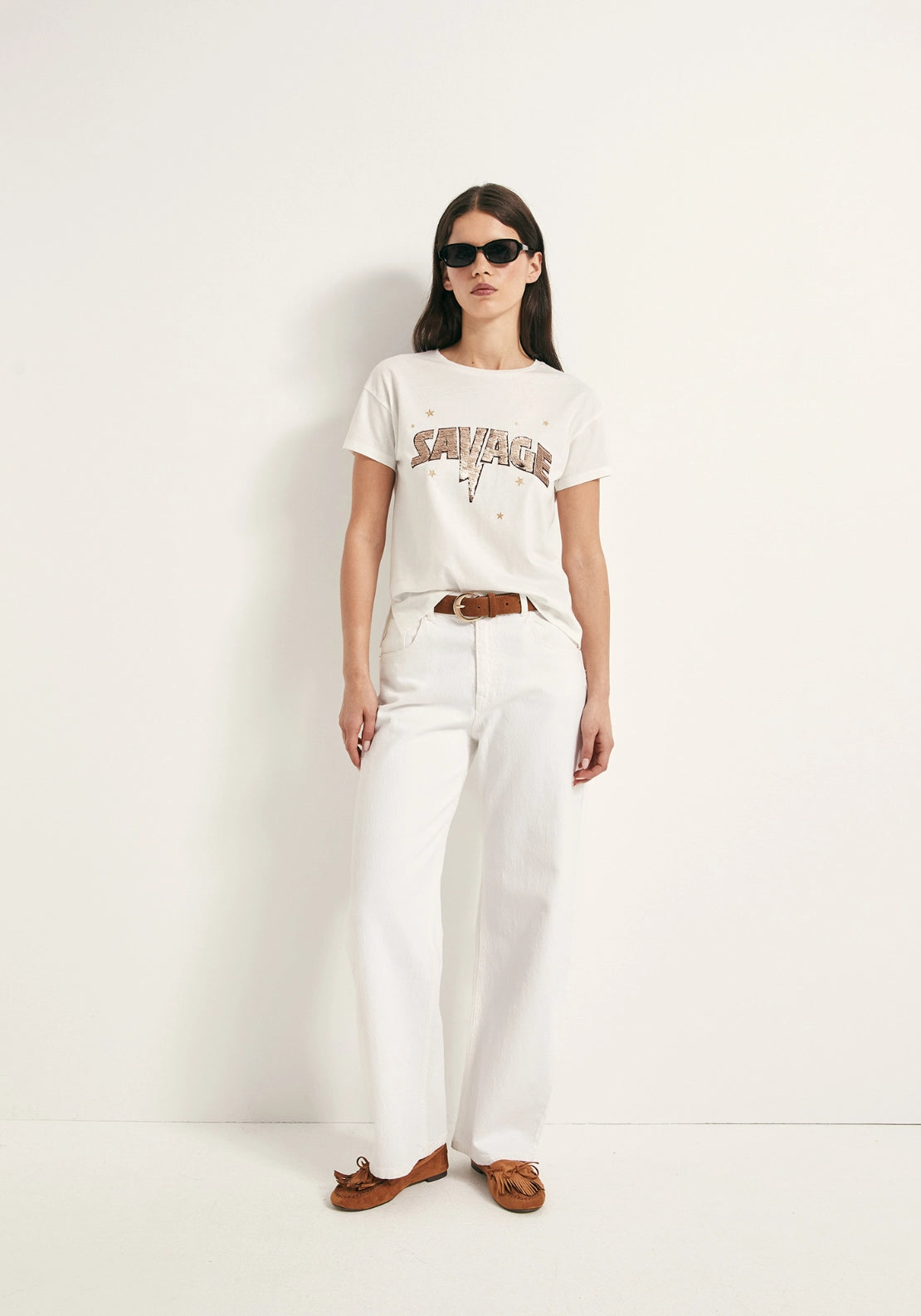 Short-Sleeve Sequin T-Shirt - White