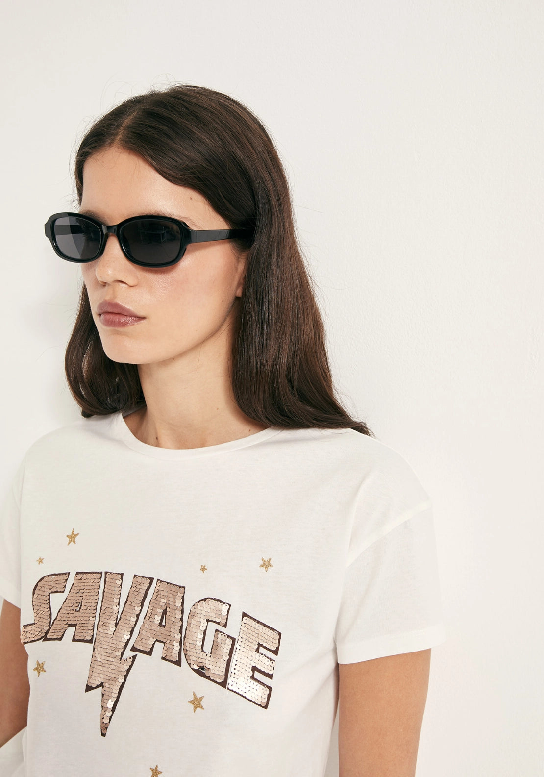 Short-Sleeve Sequin T-Shirt - White