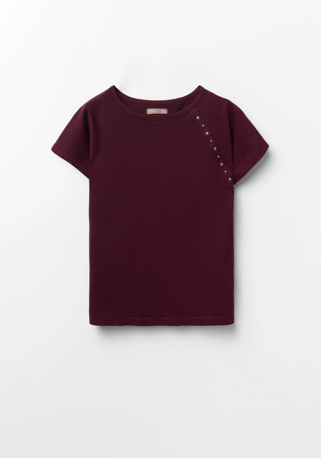Short Sleeve Stud T-Shirt - Red