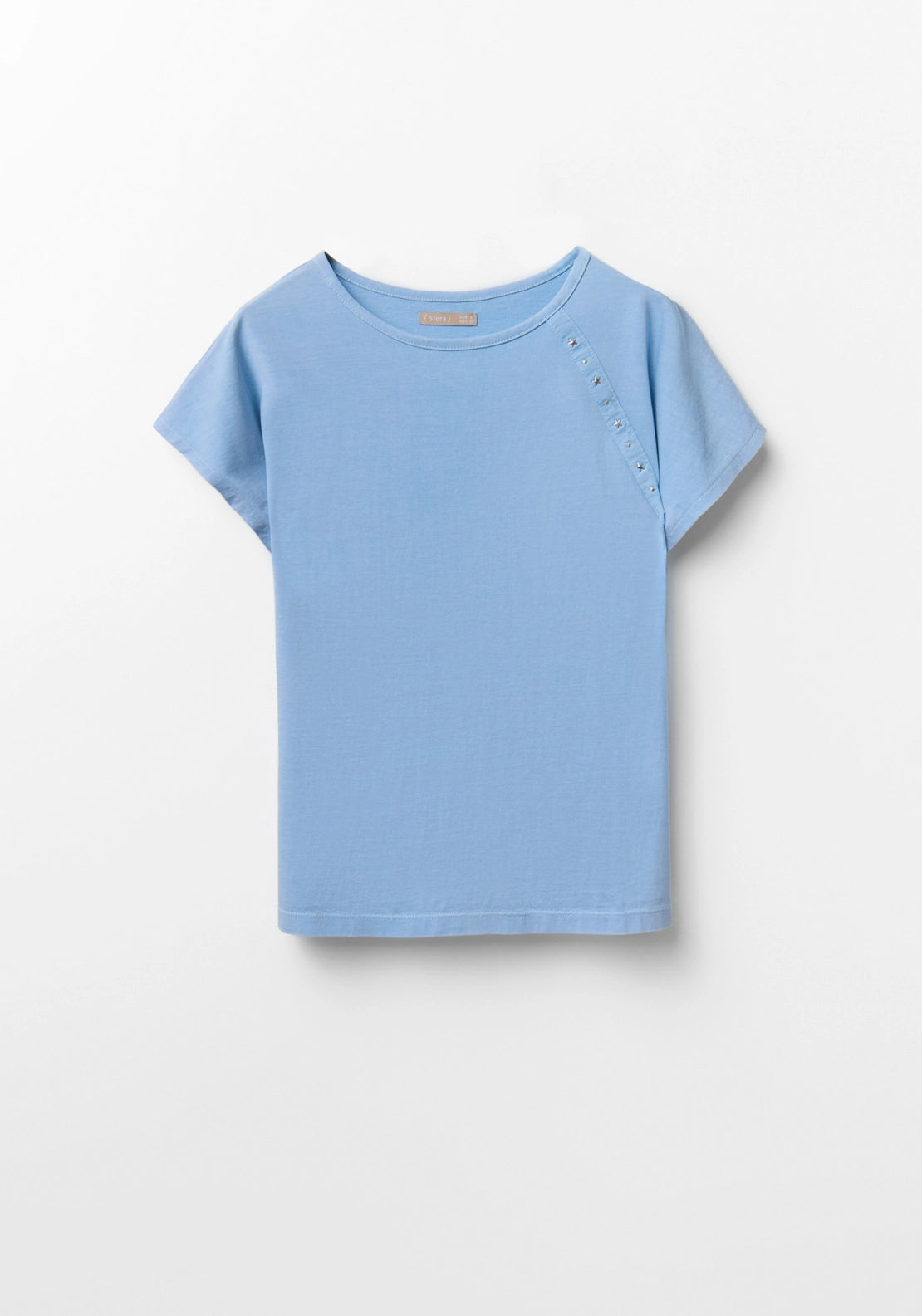 Short Sleeve Stud T-Shirt - Blue