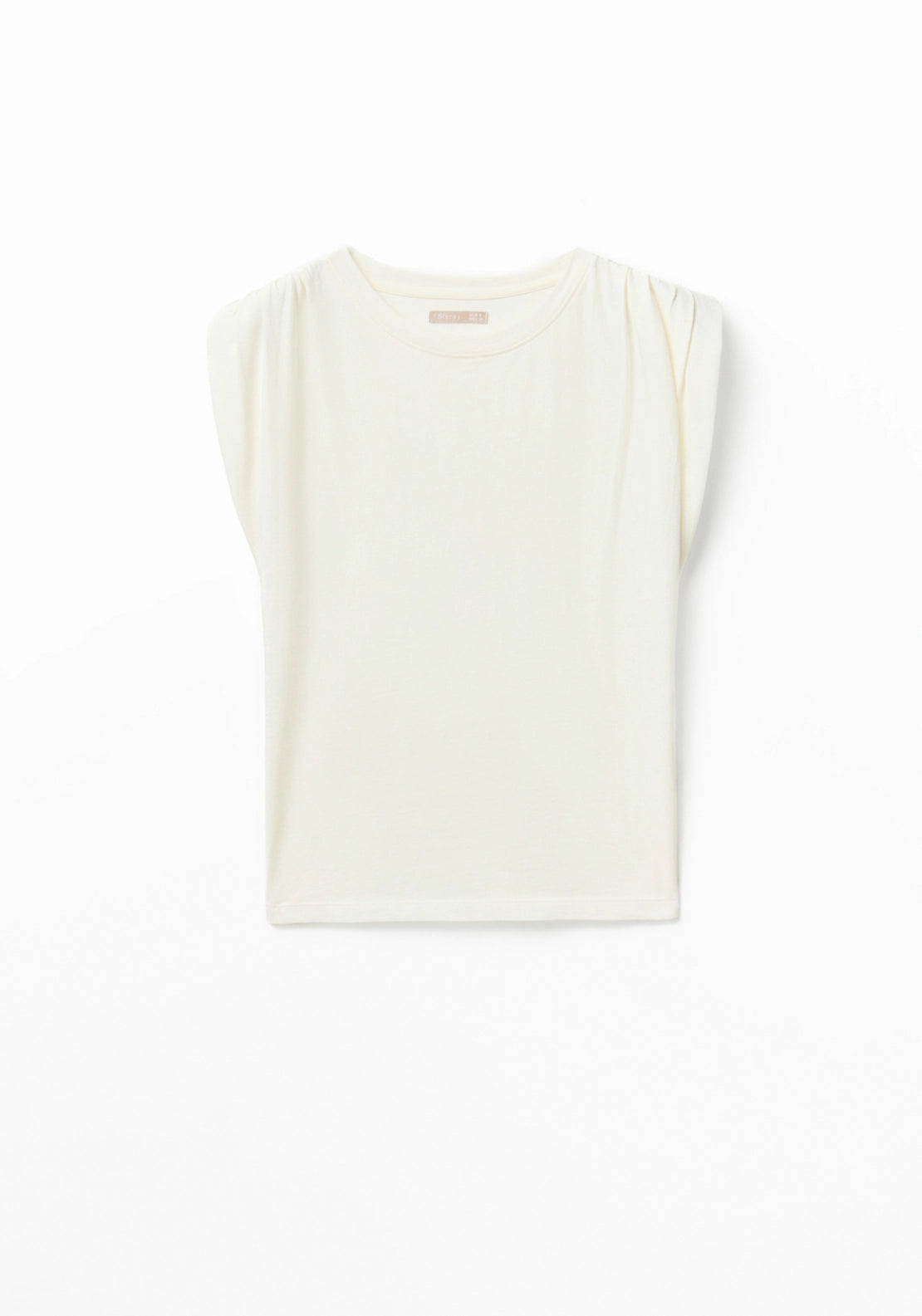 Faded Ruched Shoulder Top - White
