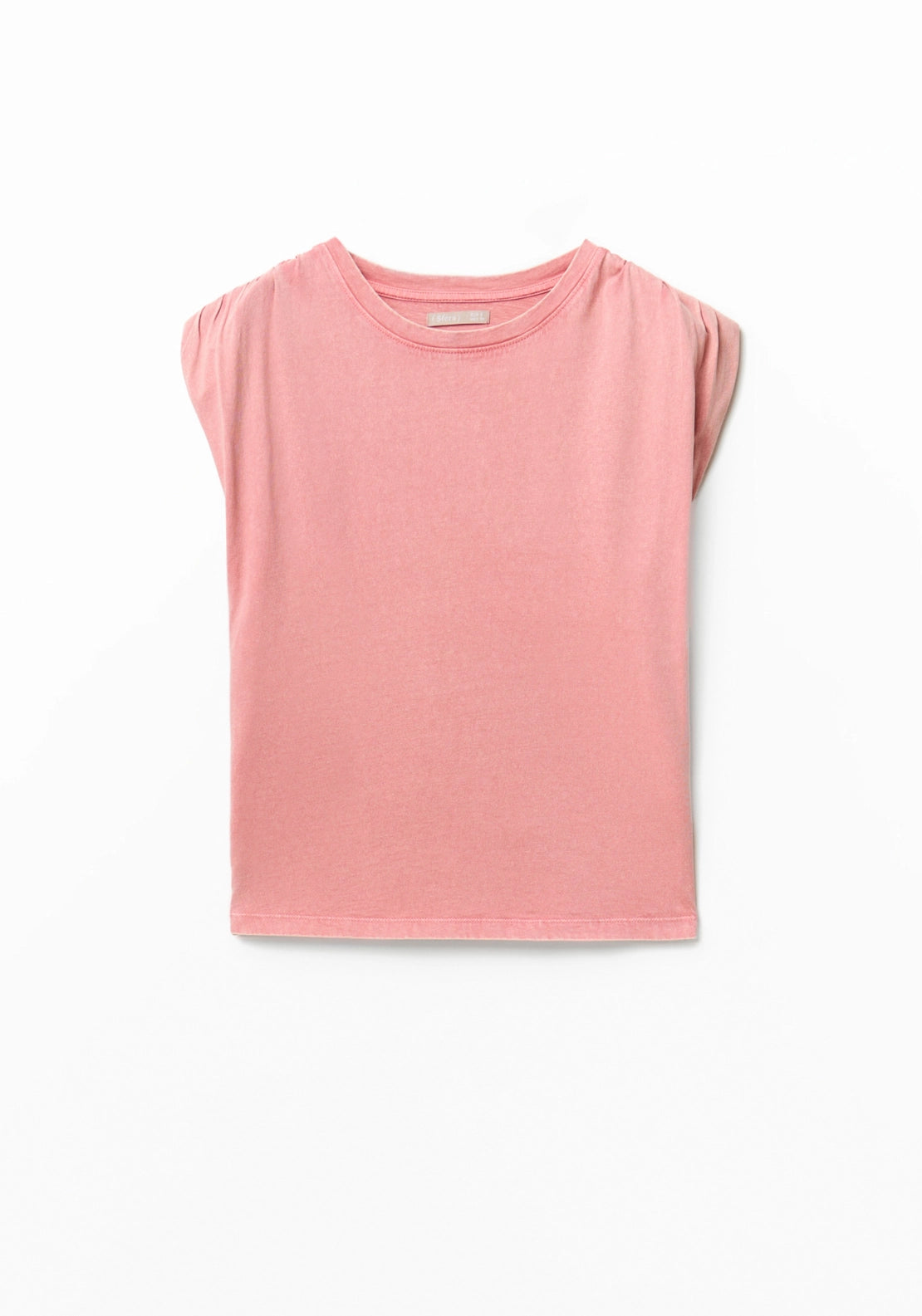 Faded Ruched Shoulder Top - Pink
