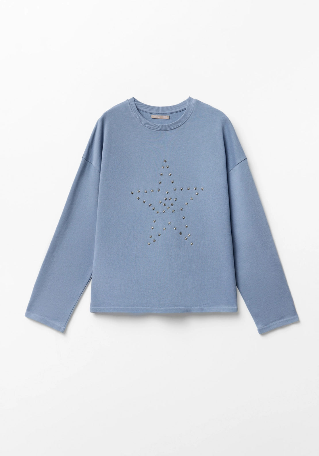 Studded Shoulder Sweatshirt - Blue