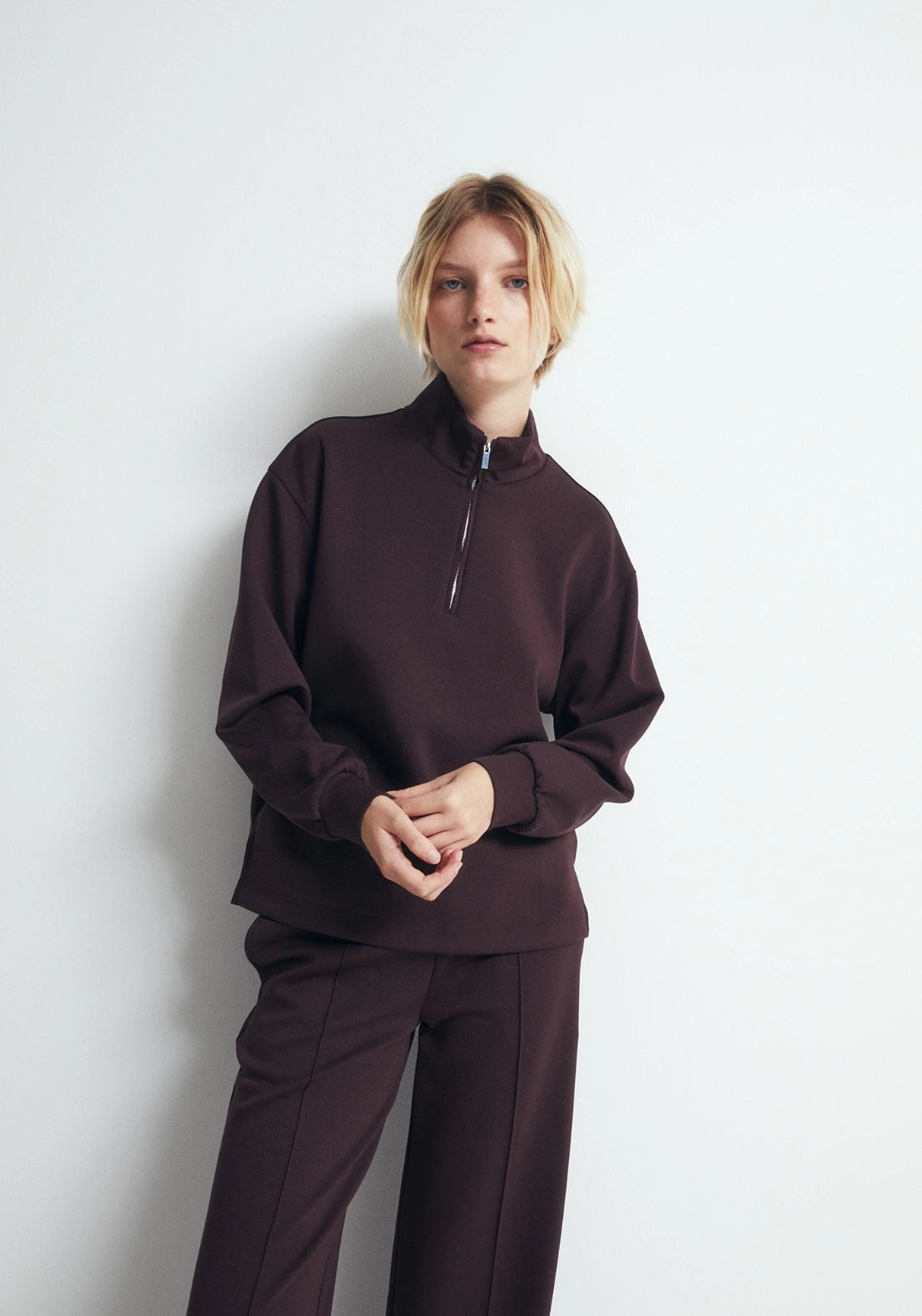 Soft Touch Quarter-Zip Sweatshirt - Eggplant