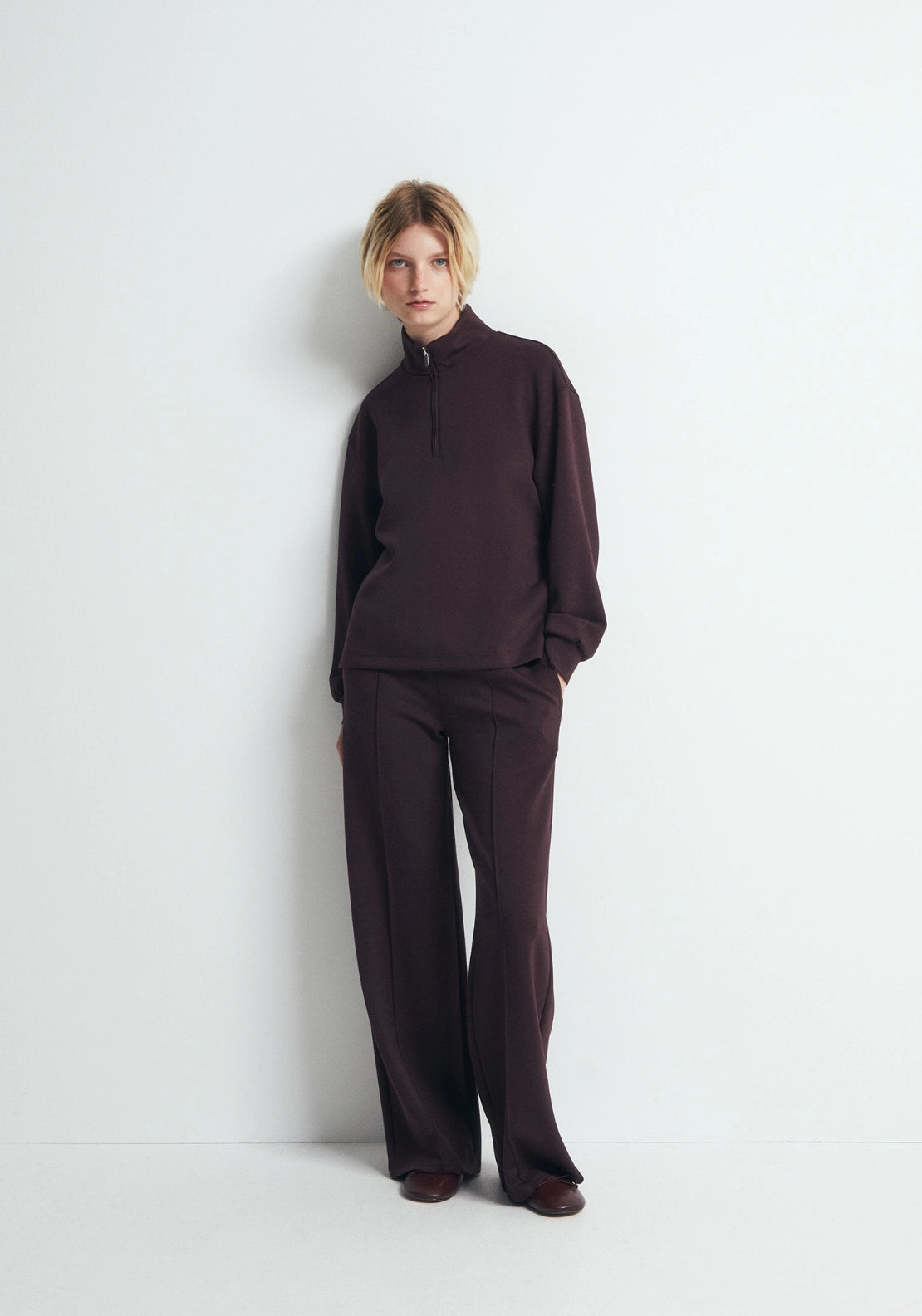 Soft Touch Quarter-Zip Sweatshirt - Eggplant