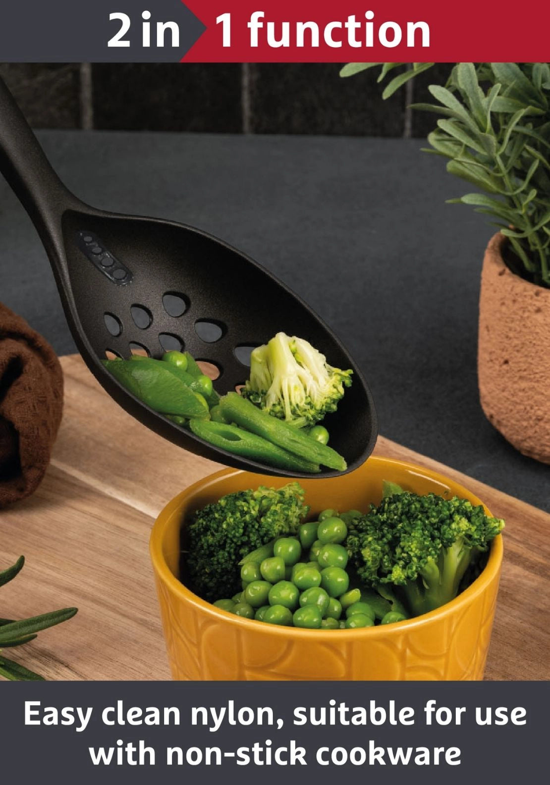 Prestige Tools &amp; Gadgets Slotted Spoon - Black 5 Shaws Department Stores