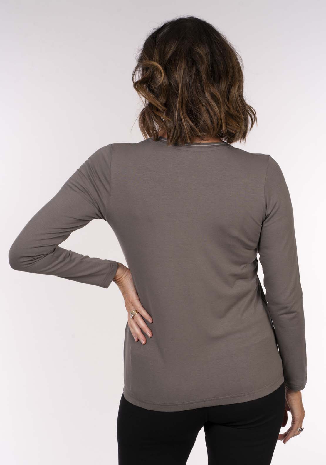 Tea Lane Sequin Front Tee - Grey 5 Shaws Department Stores