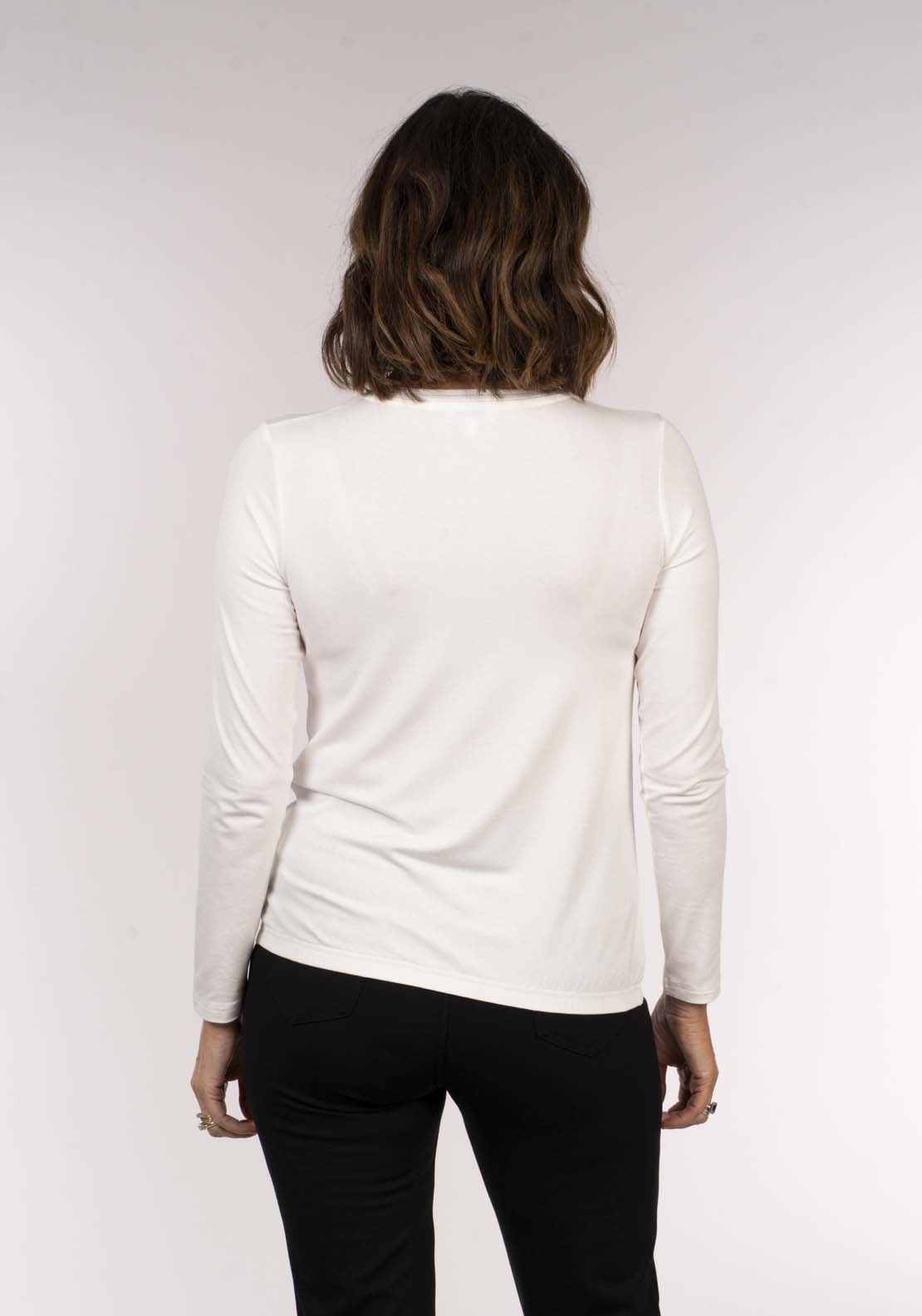 Tea Lane Sequin Front Tee - White 5 Shaws Department Stores