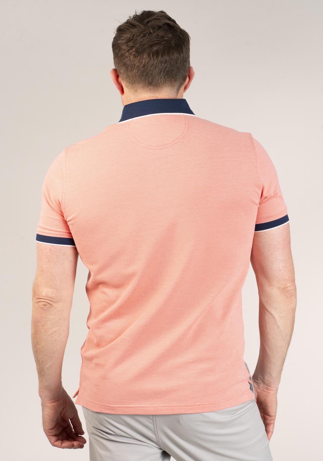 Yeats Piqué Polo Shirt - Orange 2 Shaws Department Stores