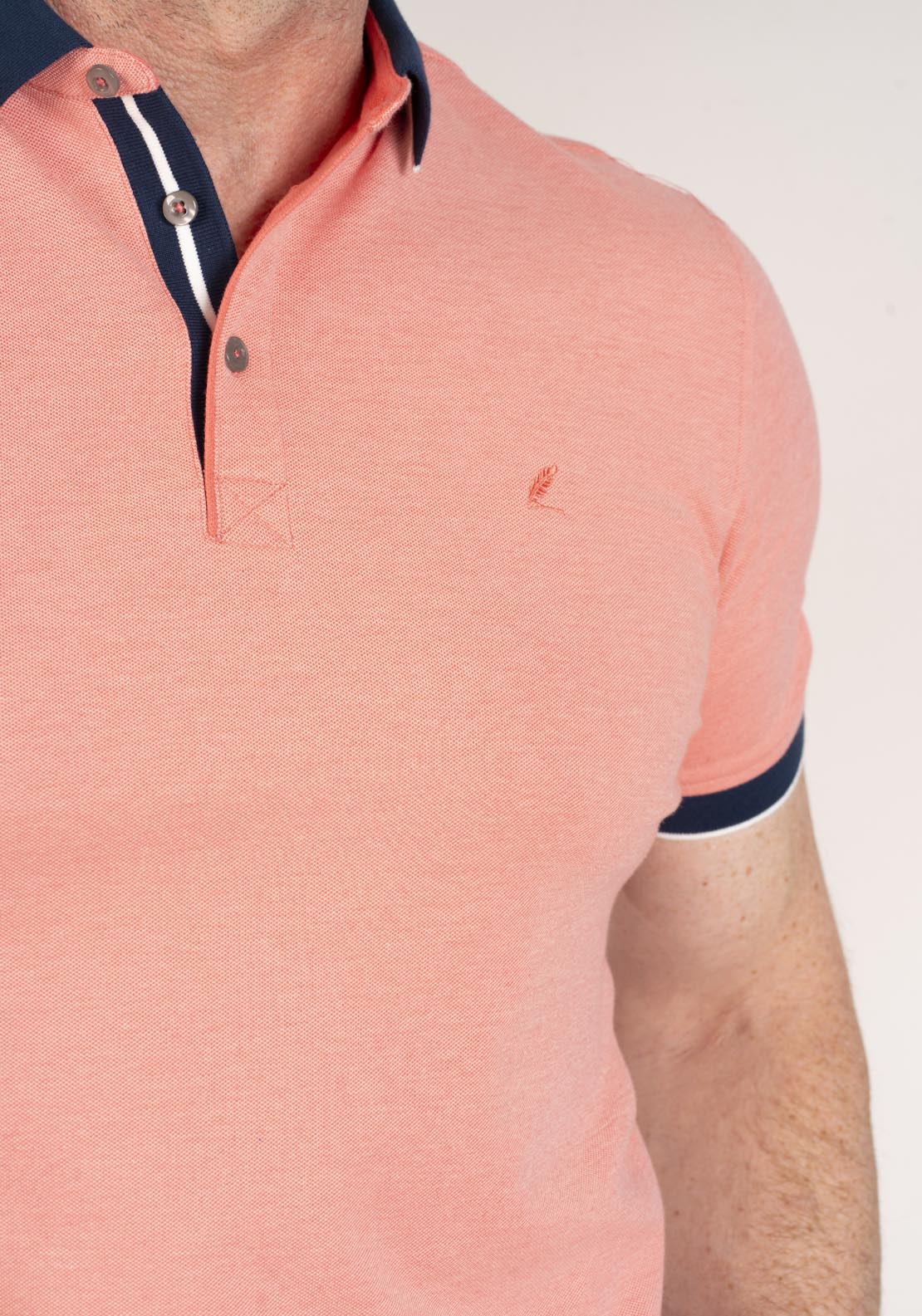 Yeats Piqué Polo Shirt - Orange 3 Shaws Department Stores