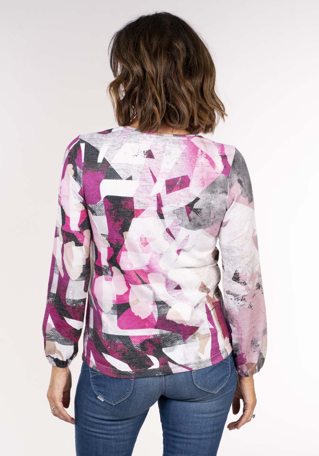 Tea Lane Blurred Stripe Floral Top - Pink 5 Shaws Department Stores