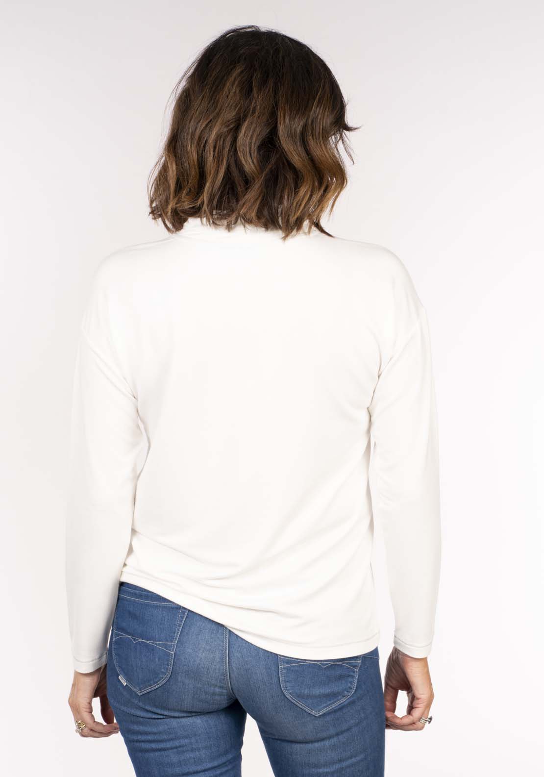 Tea Lane Modal Print Top Neck Ties - White 5 Shaws Department Stores